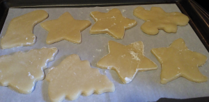 Baking with stainless steel cookie sheets, I use parchment paper to create a barrier.